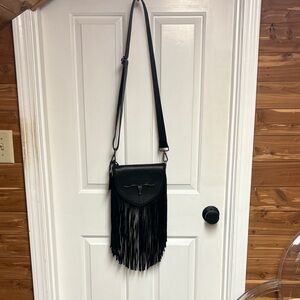 Idyllwind Black Fringe Crossbody with Longhorn Accent